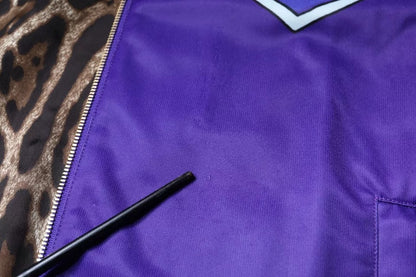 Dolce & Gabbana Purple YEAR OF THE PIG Full Zip Bomber Jacket by Dolce & Gabbana