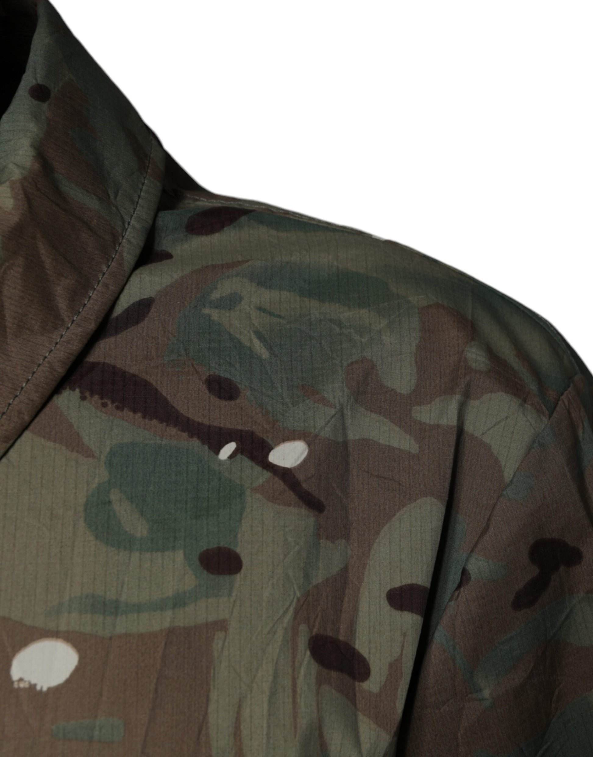 Dolce & Gabbana Multicolor Camouflage Collared Coat Jacket by Dolce & Gabbana