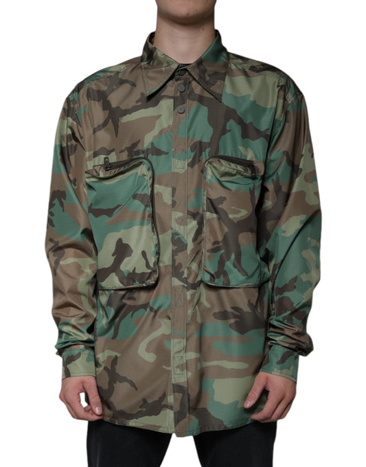 Dolce & Gabbana Multicolor Camouflage Button Down Shirt by Dolce & Gabbana