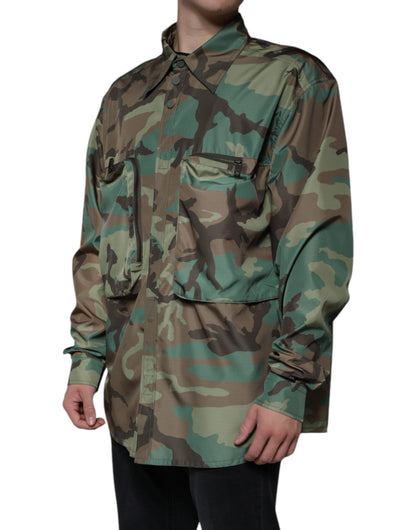 Dolce & Gabbana Multicolor Camouflage Button Down Shirt by Dolce & Gabbana