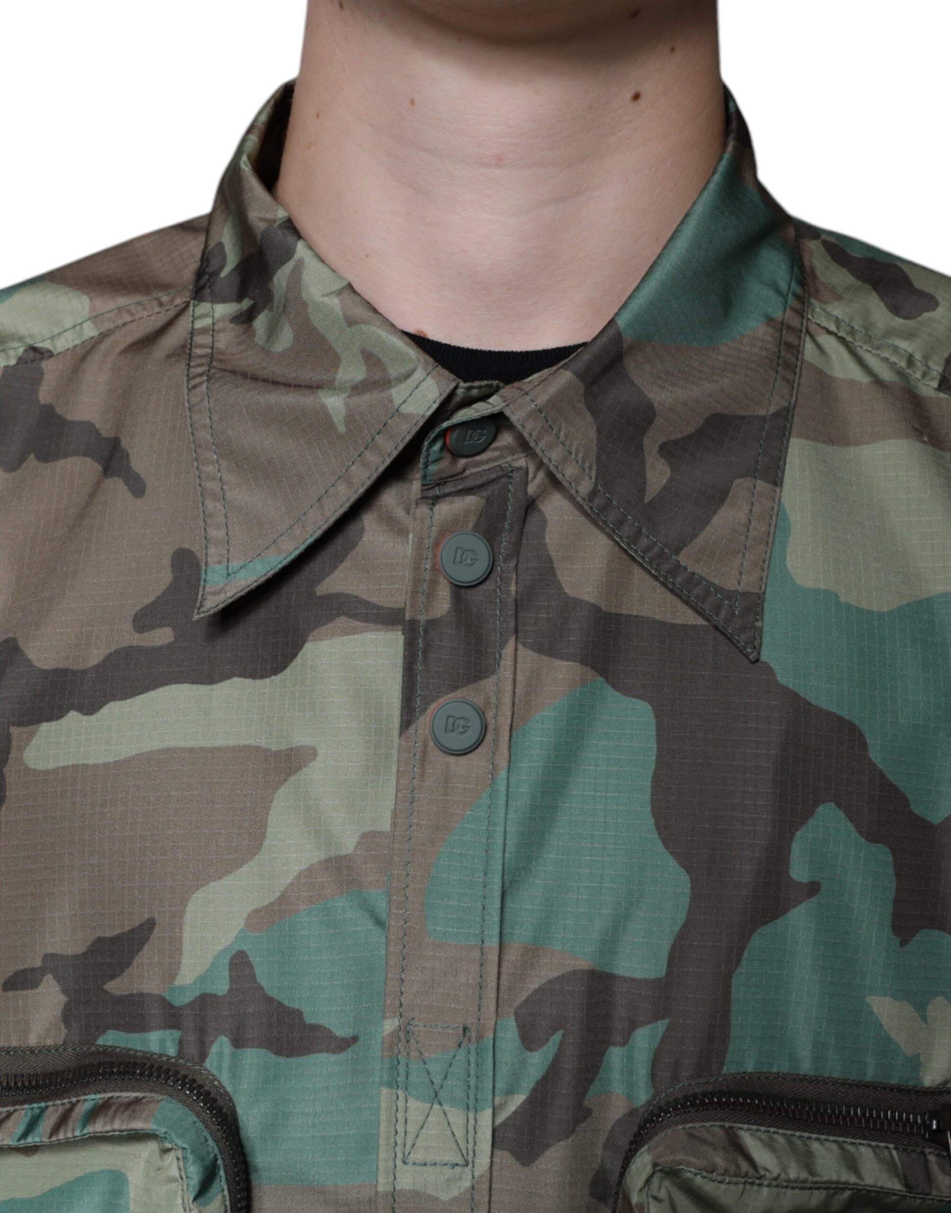 Dolce & Gabbana Multicolor Camouflage Button Down Shirt by Dolce & Gabbana