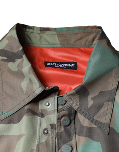 Dolce & Gabbana Multicolor Camouflage Button Down Shirt by Dolce & Gabbana