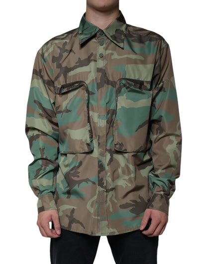 Dolce & Gabbana Multicolor Camouflage Button Down Shirt by Dolce & Gabbana