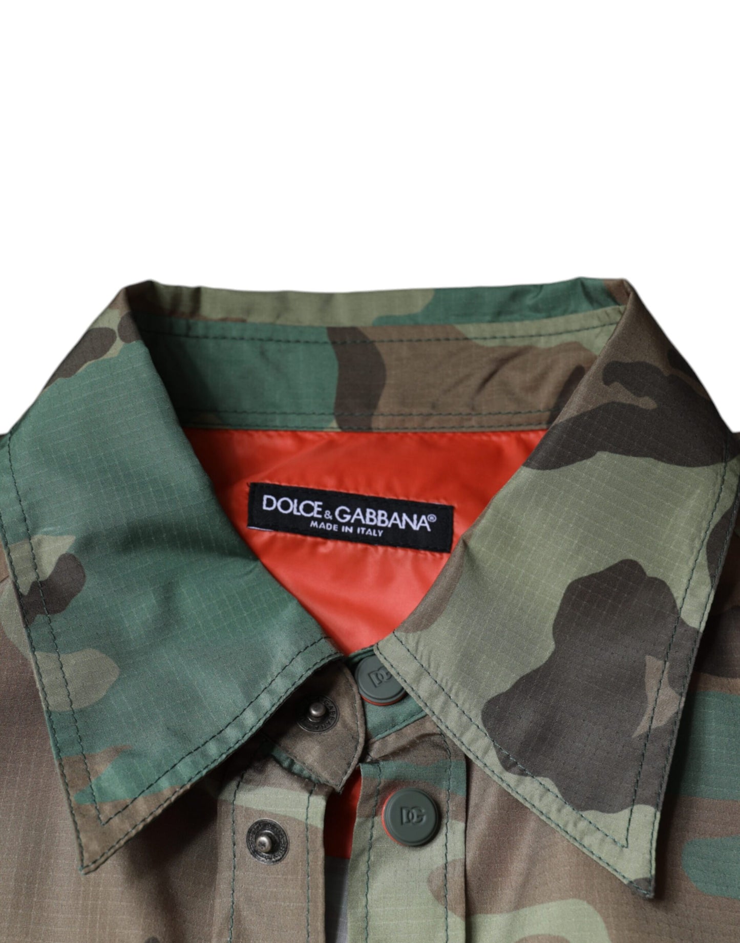 Dolce & Gabbana Multicolor Camouflage Button Down Shirt by Dolce & Gabbana