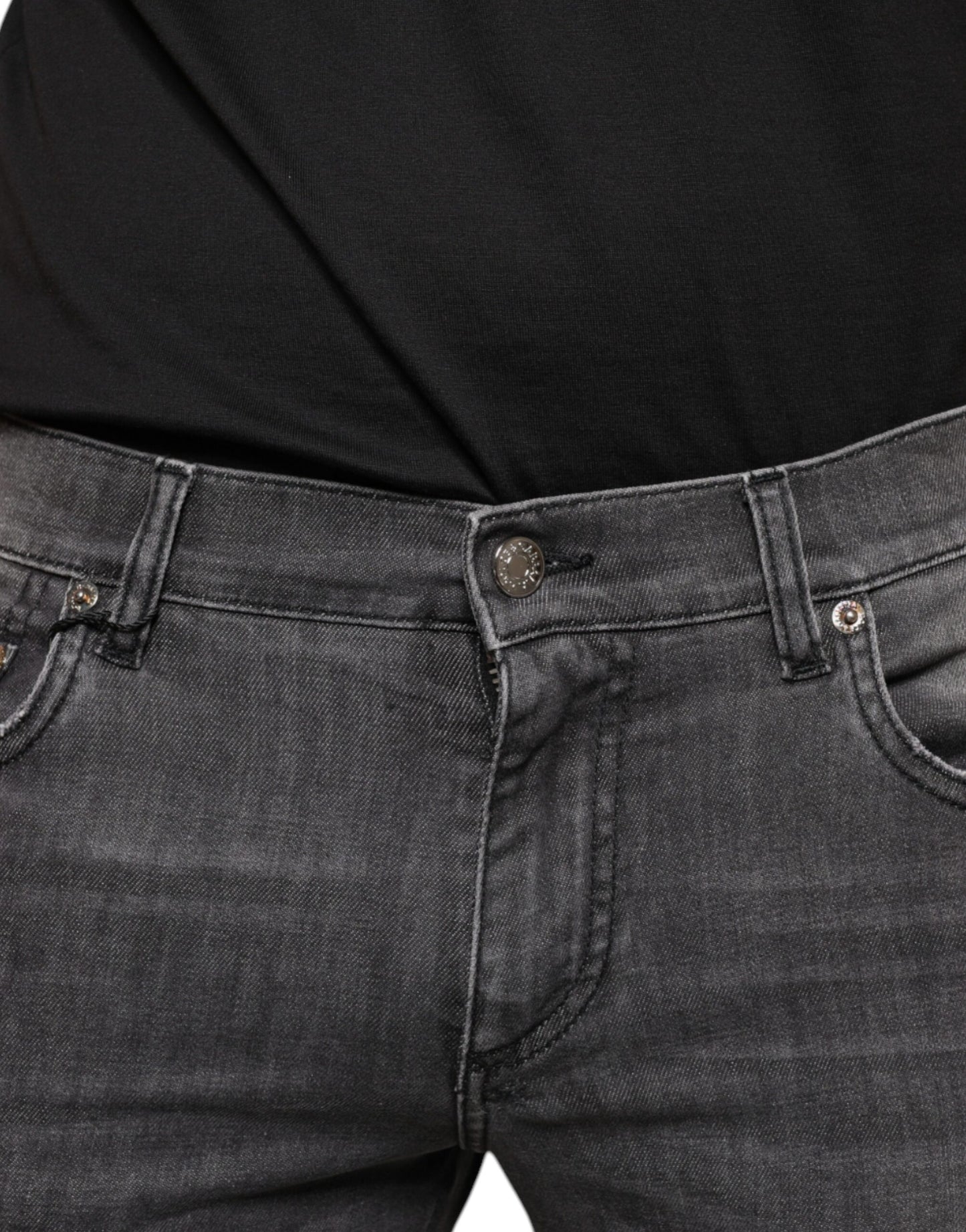 Dolce & Gabbana Black Tattered Cotton Skinny Men Denim Jeans by Dolce & Gabbana