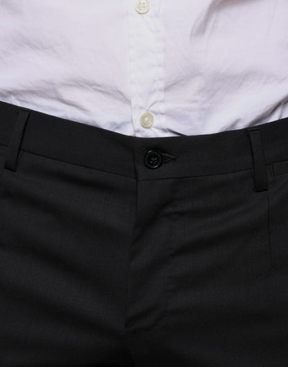Dolce & Gabbana Black Wool Skinny Dress Formal Pants by Dolce & Gabbana