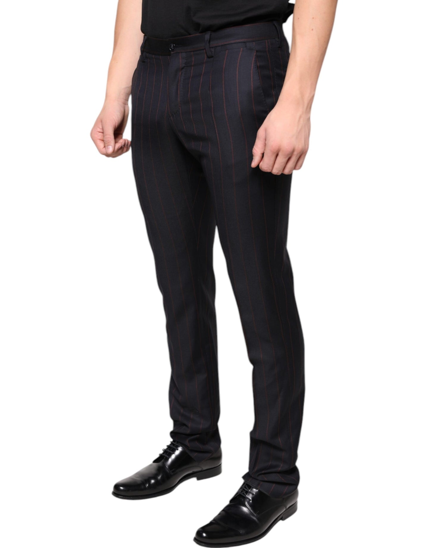 Dolce & Gabbana Black Stripes Skinny Men Dress Pants by Dolce & Gabbana