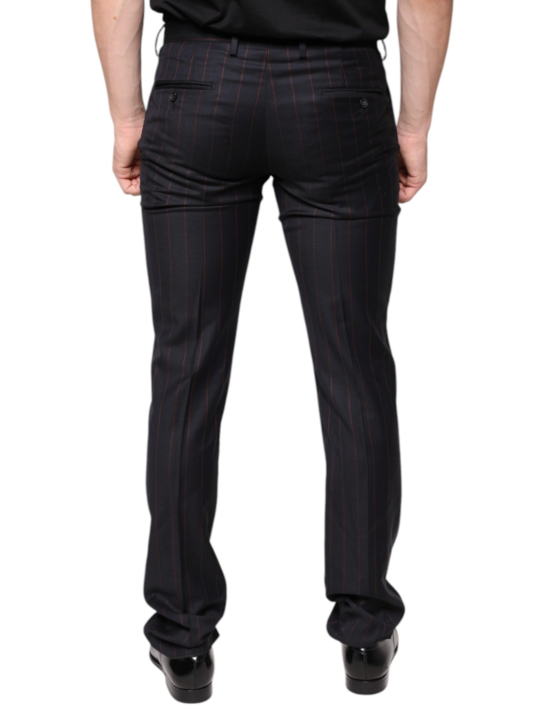 Dolce & Gabbana Black Stripes Skinny Men Dress Pants by Dolce & Gabbana