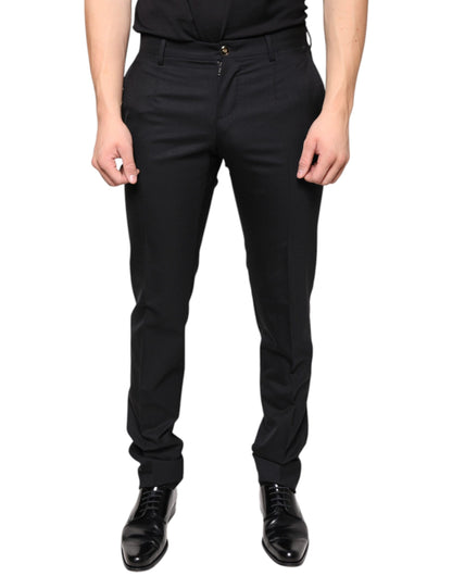 Dolce & Gabbana Black Wool Skinny Men Dress Pants by Dolce & Gabbana