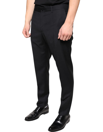 Dolce & Gabbana Black Wool Skinny Men Dress Pants by Dolce & Gabbana