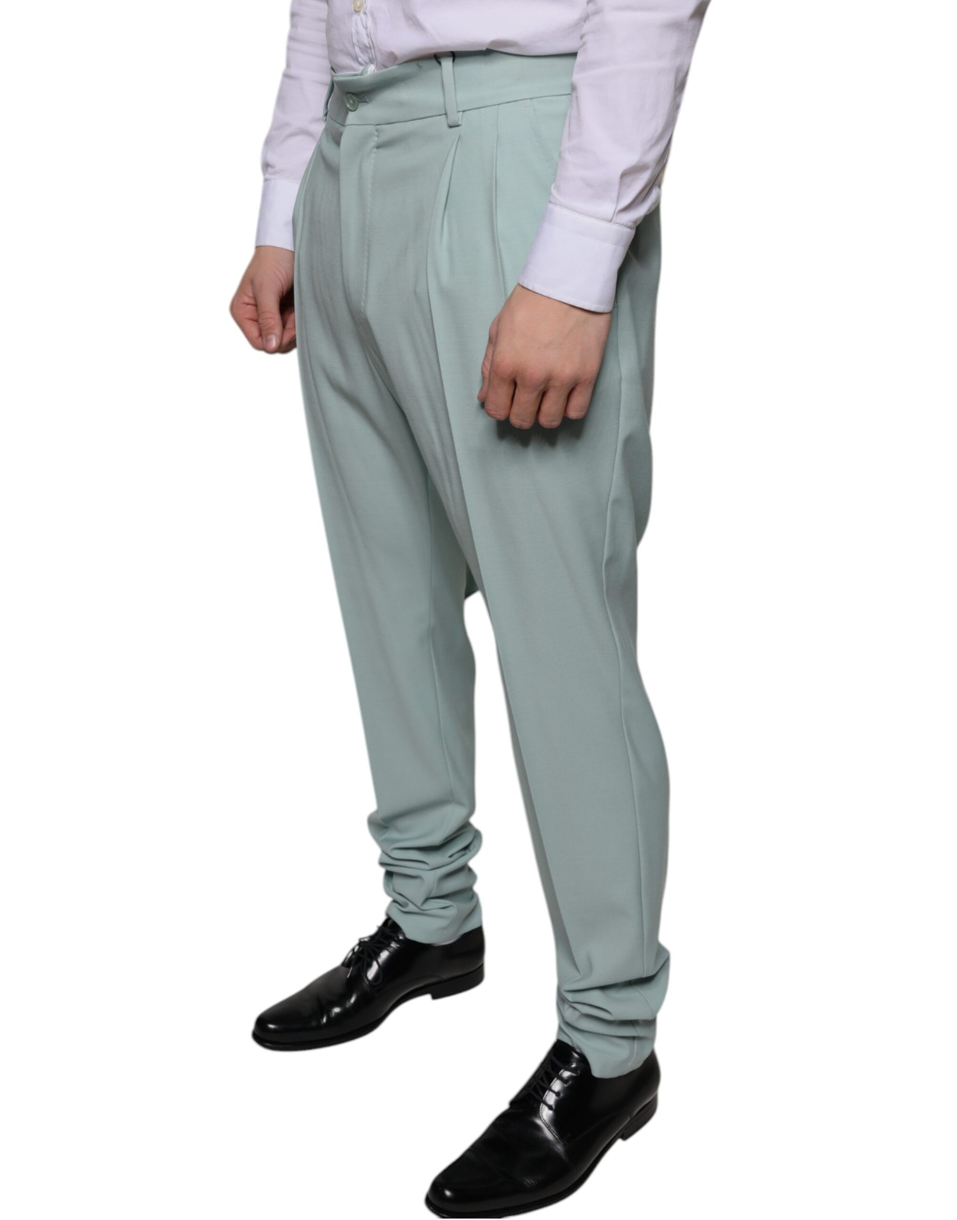 Dolce & Gabbana Mint Green Cotton Dress Pants by Dolce & Gabbana