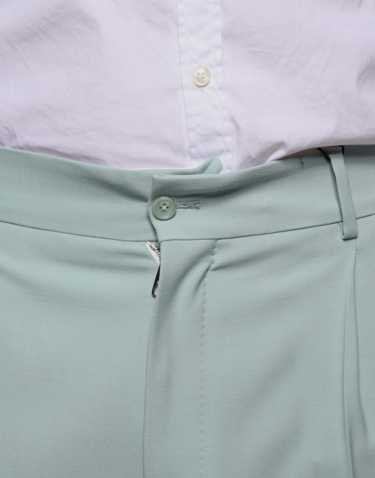 Dolce & Gabbana Mint Green Cotton Dress Pants by Dolce & Gabbana