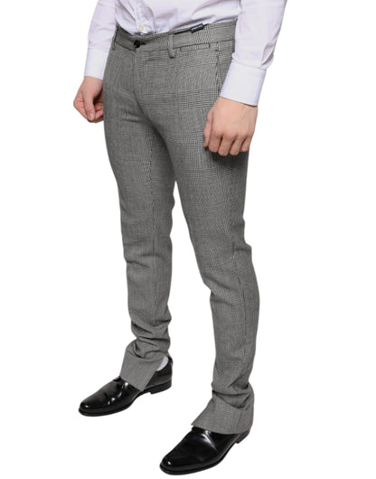 Dolce & Gabbana Gray Check Tartan Wool Skinny Pants by Dolce & Gabbana