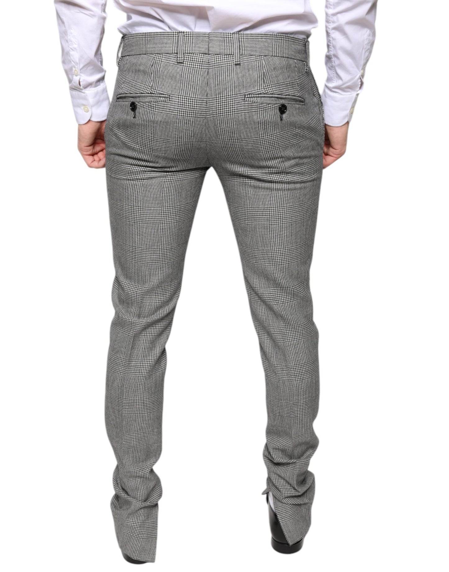 Dolce & Gabbana Gray Check Tartan Wool Skinny Pants by Dolce & Gabbana
