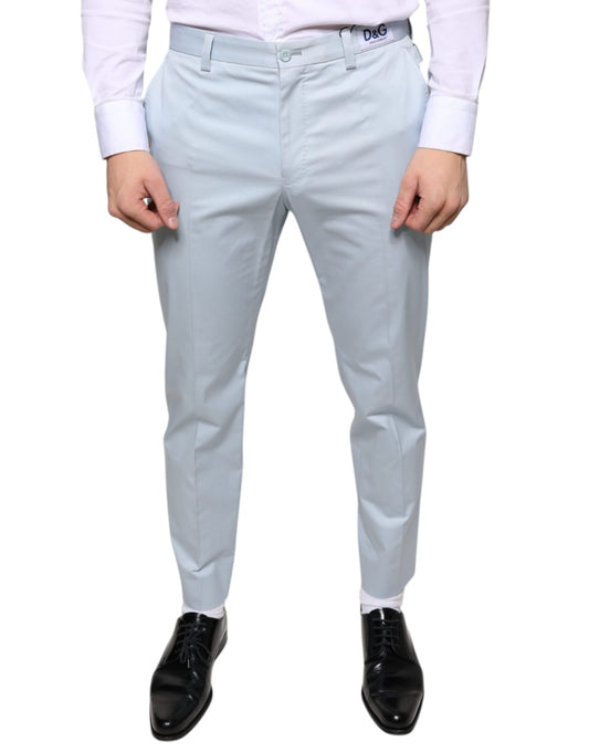 Dolce & Gabbana Light Blue Cotton Dress Pants by Dolce & Gabbana