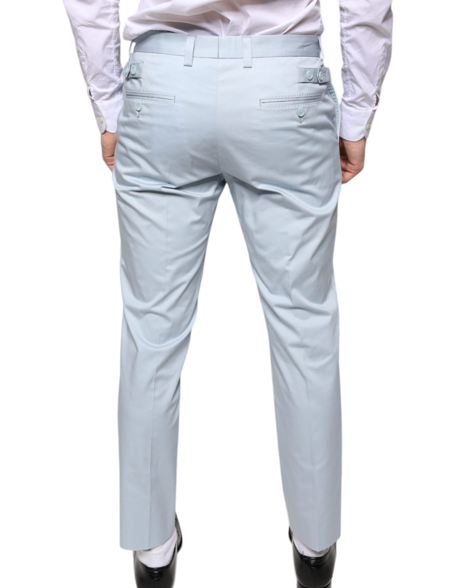 Dolce & Gabbana Light Blue Cotton Dress Pants by Dolce & Gabbana