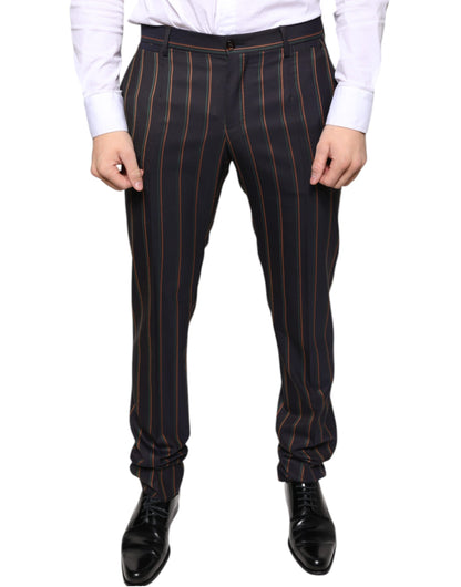 Dolce & Gabbana Brown Stripes Skinny Men Dress Pants by Dolce & Gabbana
