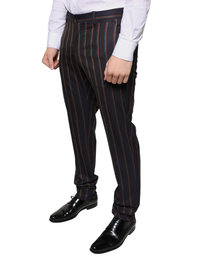 Dolce & Gabbana Brown Stripes Skinny Men Dress Pants by Dolce & Gabbana