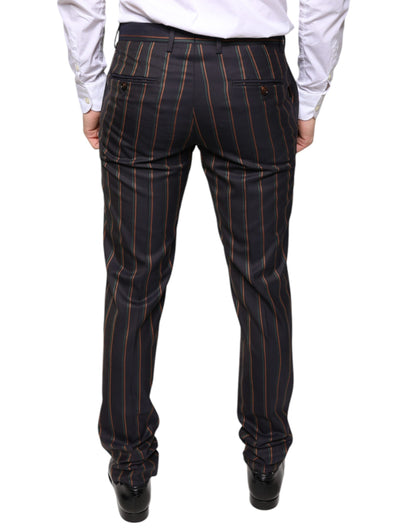 Dolce & Gabbana Brown Stripes Skinny Men Dress Pants by Dolce & Gabbana
