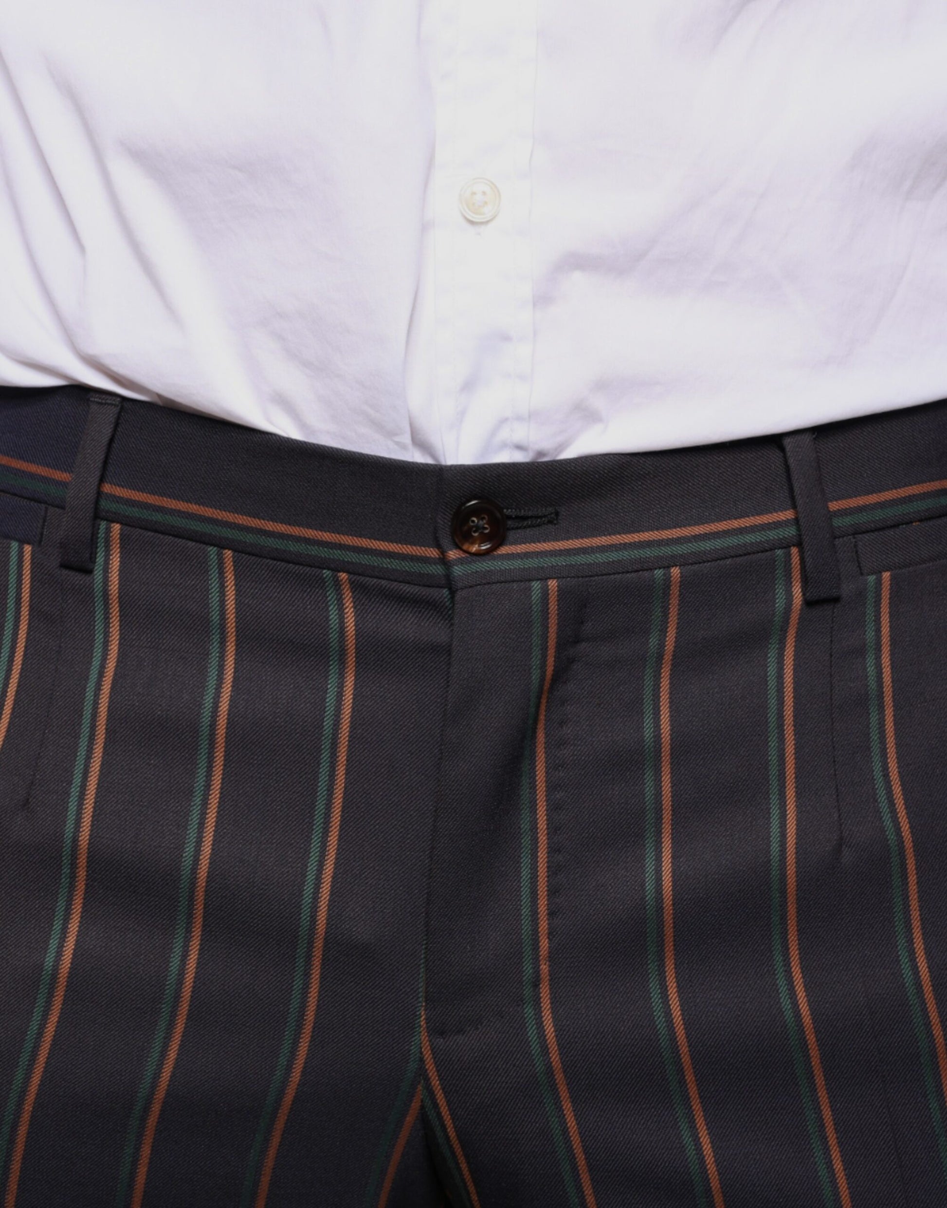 Dolce & Gabbana Brown Stripes Skinny Men Dress Pants by Dolce & Gabbana