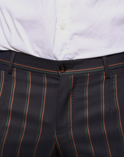 Dolce & Gabbana Brown Stripes Skinny Men Dress Pants by Dolce & Gabbana
