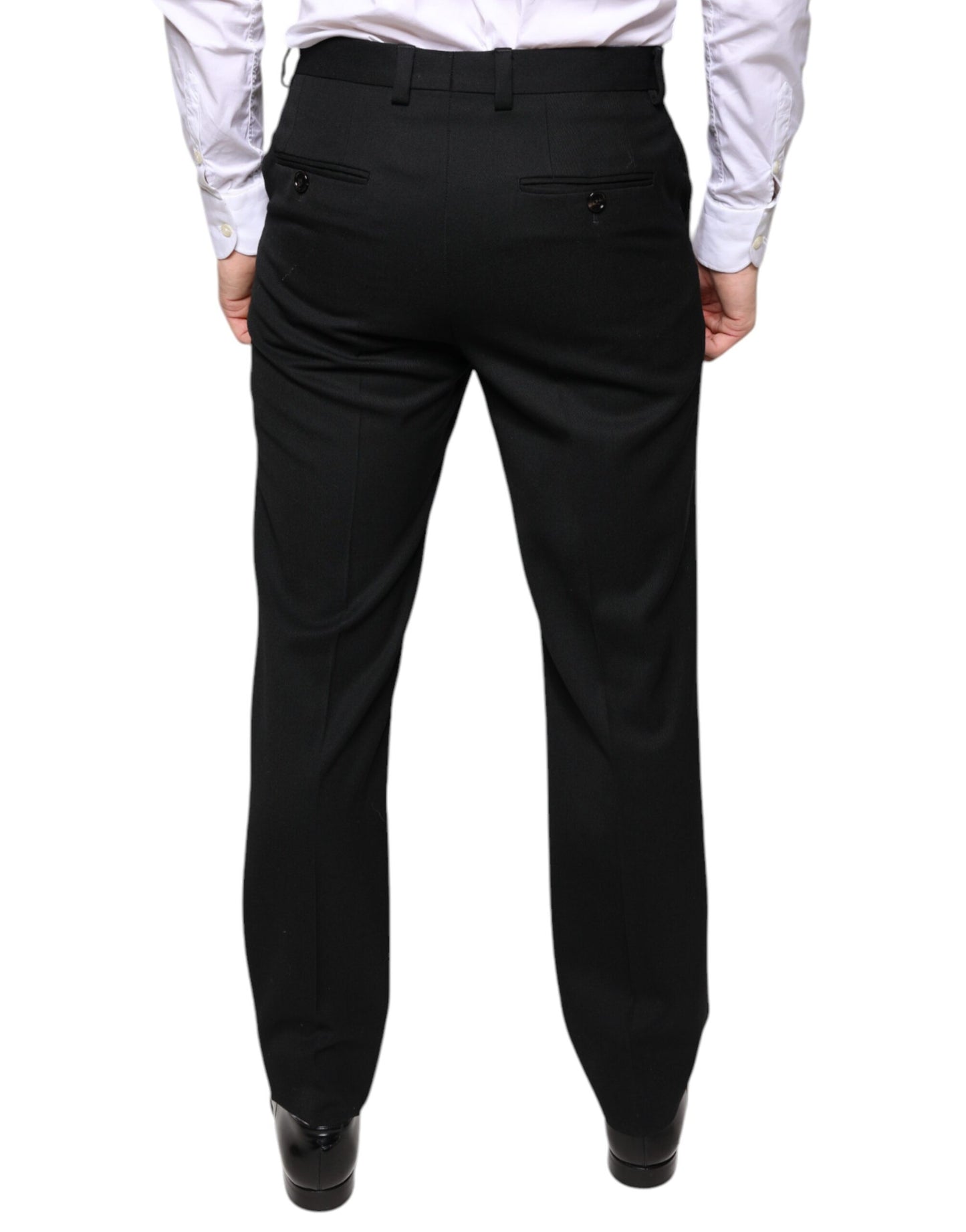 Dolce & Gabbana Black Wool Skinny Men Dress Pants by Dolce & Gabbana