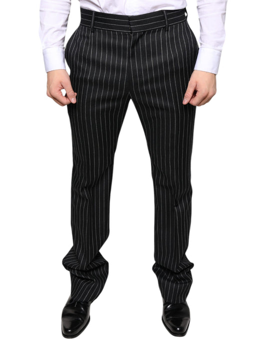 Dolce & Gabbana Black Stripes Skinny Men Dress Pants by Dolce & Gabbana