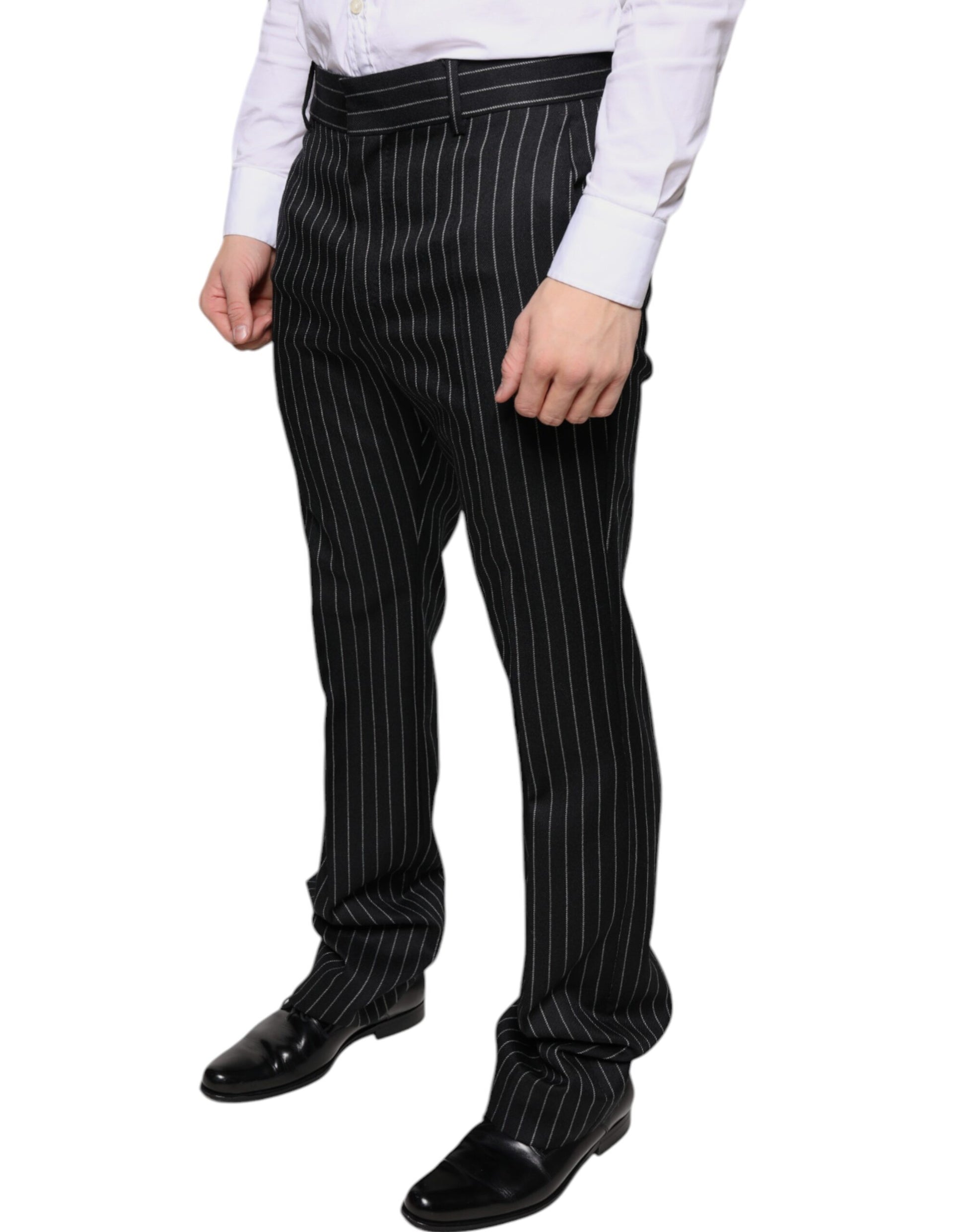 Dolce & Gabbana Black Stripes Skinny Men Dress Pants by Dolce & Gabbana