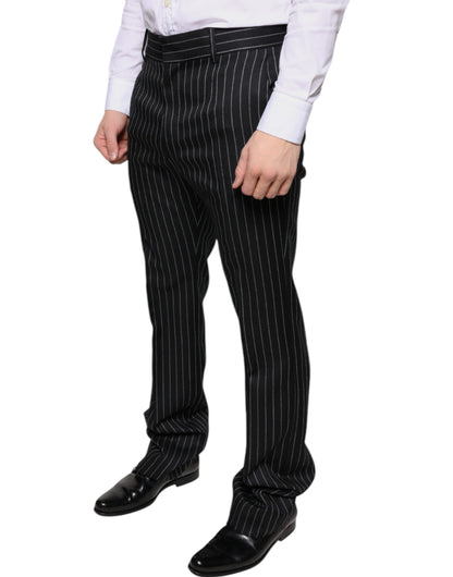 Dolce & Gabbana Black Stripes Skinny Men Dress Pants by Dolce & Gabbana