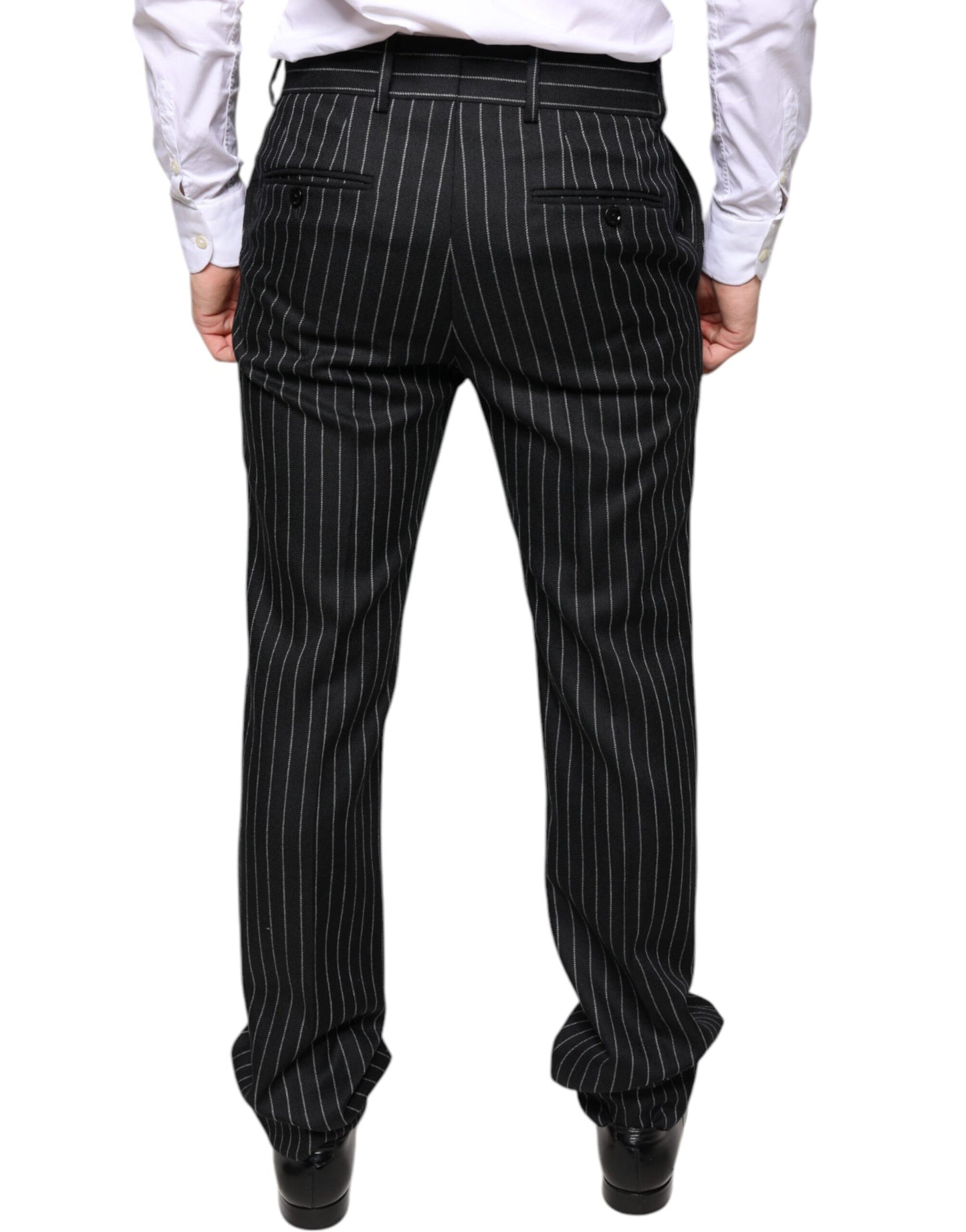 Dolce & Gabbana Black Stripes Skinny Men Dress Pants by Dolce & Gabbana