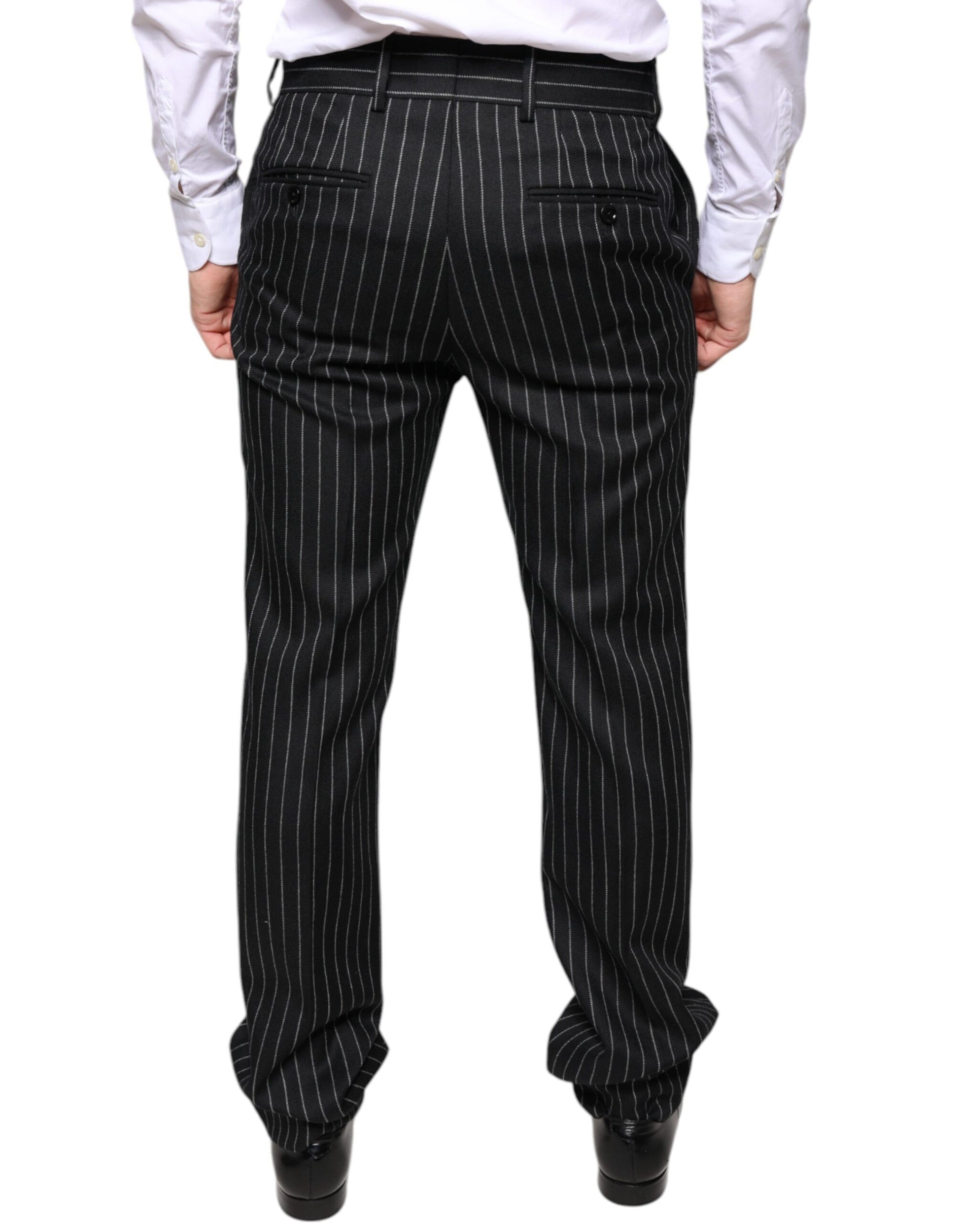 Dolce & Gabbana Black Stripes Skinny Men Dress Pants by Dolce & Gabbana