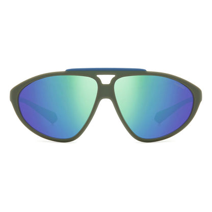 Lunettes de soleil Polaroid en caoutchouc vert
