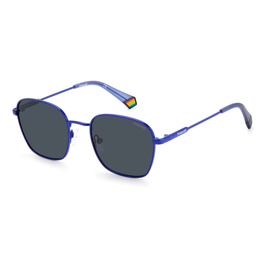Lunettes de soleil Polaroid bleues en acier inoxydable