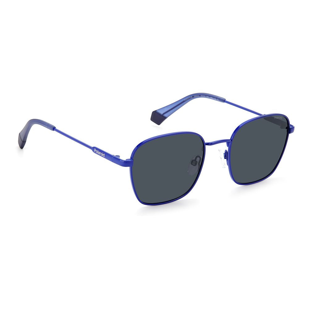 Lunettes de soleil Polaroid bleues en acier inoxydable