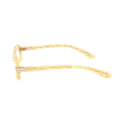 Montures Bottega Veneta en cuir de veau jaune