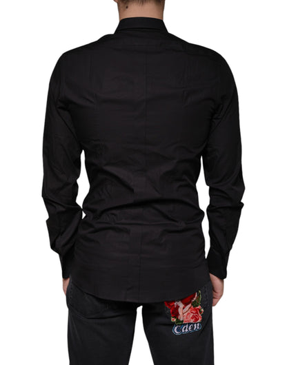 Dolce & Gabbana Black King Crown Embroidered GOLD Dress Shirt by Dolce & Gabbana