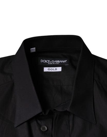 Dolce & Gabbana Black King Crown Embroidered GOLD Dress Shirt by Dolce & Gabbana