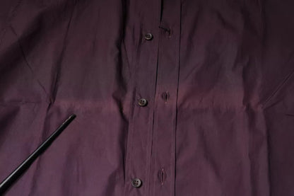 Dolce & Gabbana Dark Violet Cotton Dress GOLD Men Formal Shirt by Dolce & Gabbana