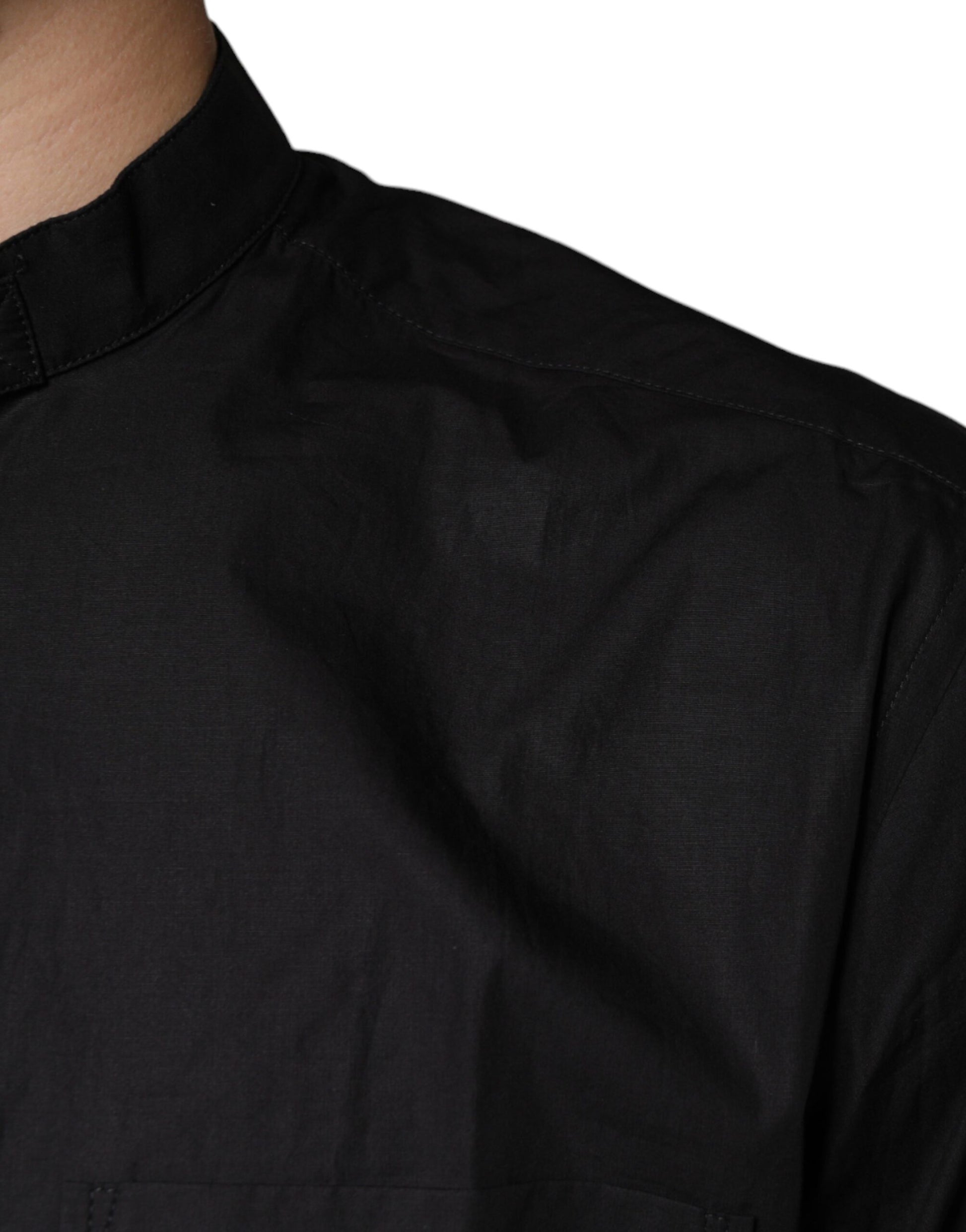 Dolce & Gabbana Black Cotton Button Down Men Casual Shirt by Dolce & Gabbana