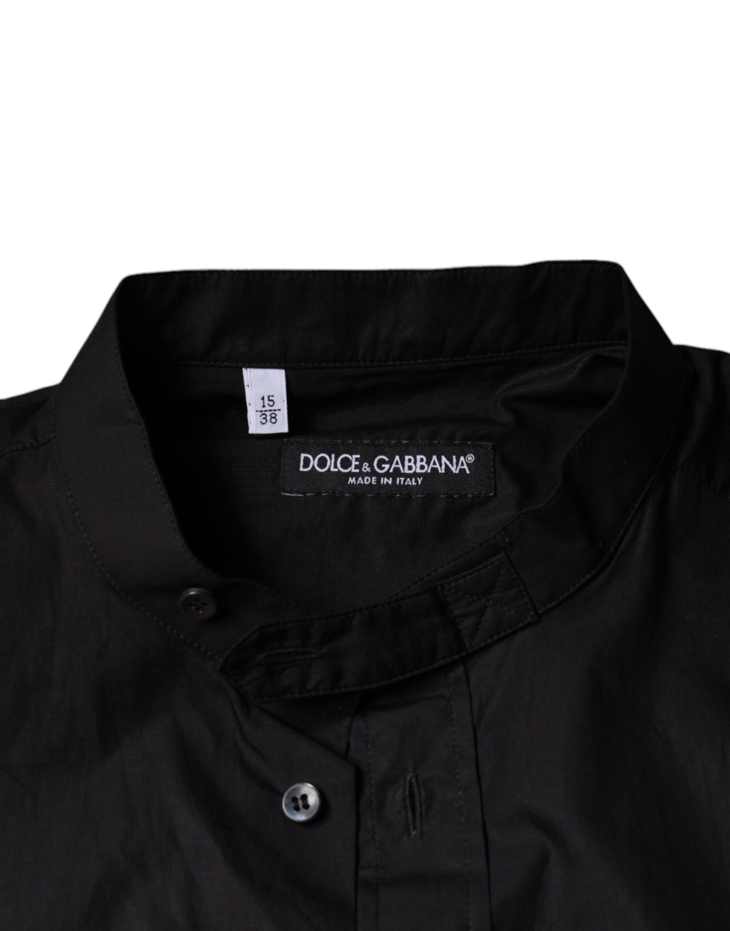 Dolce & Gabbana Black Cotton Button Down Men Casual Shirt by Dolce & Gabbana