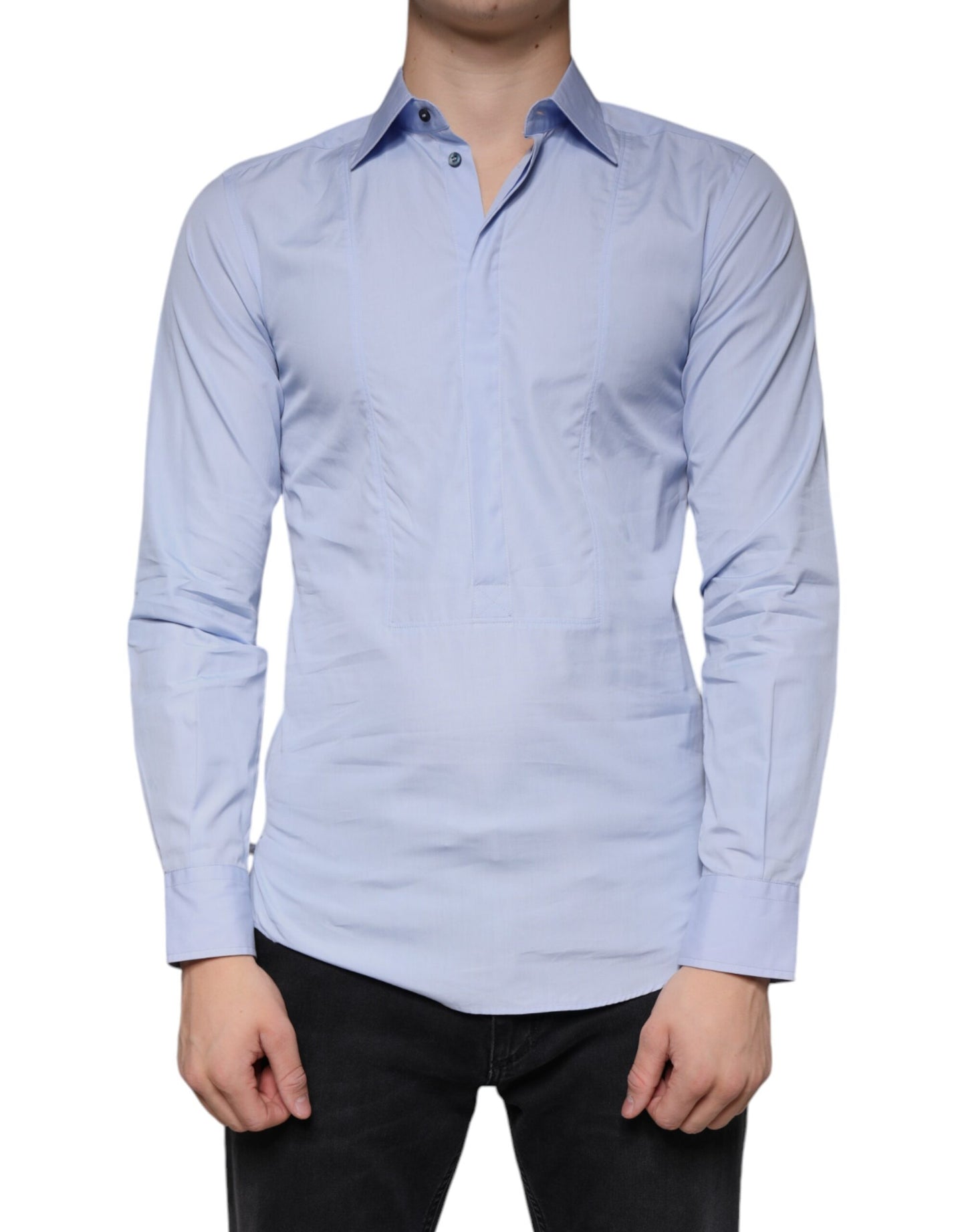 Dolce & Gabbana Light Blue Cotton Men Dress Formal Shirt by Dolce & Gabbana