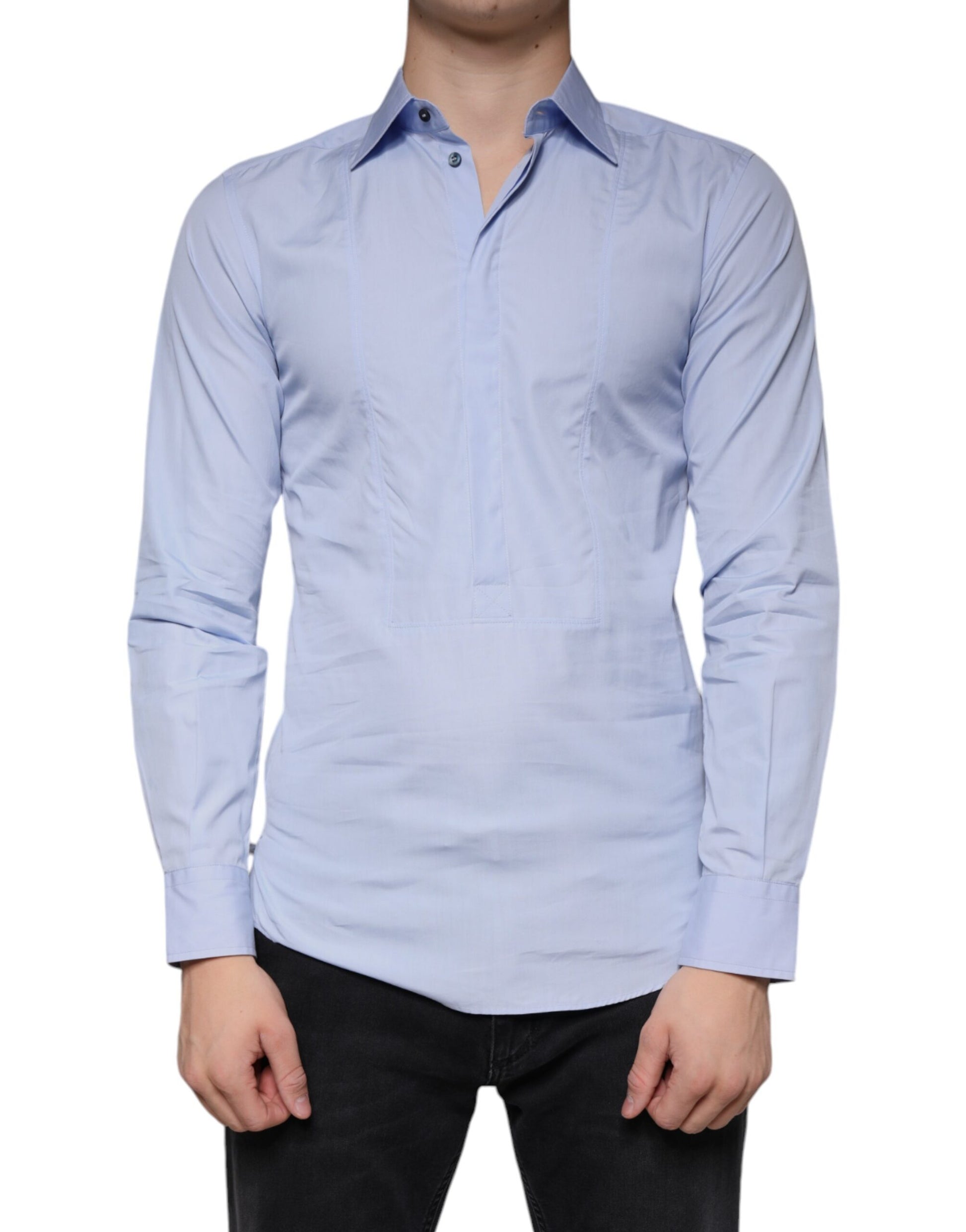 Dolce & Gabbana Light Blue Cotton Men Dress Formal Shirt by Dolce & Gabbana