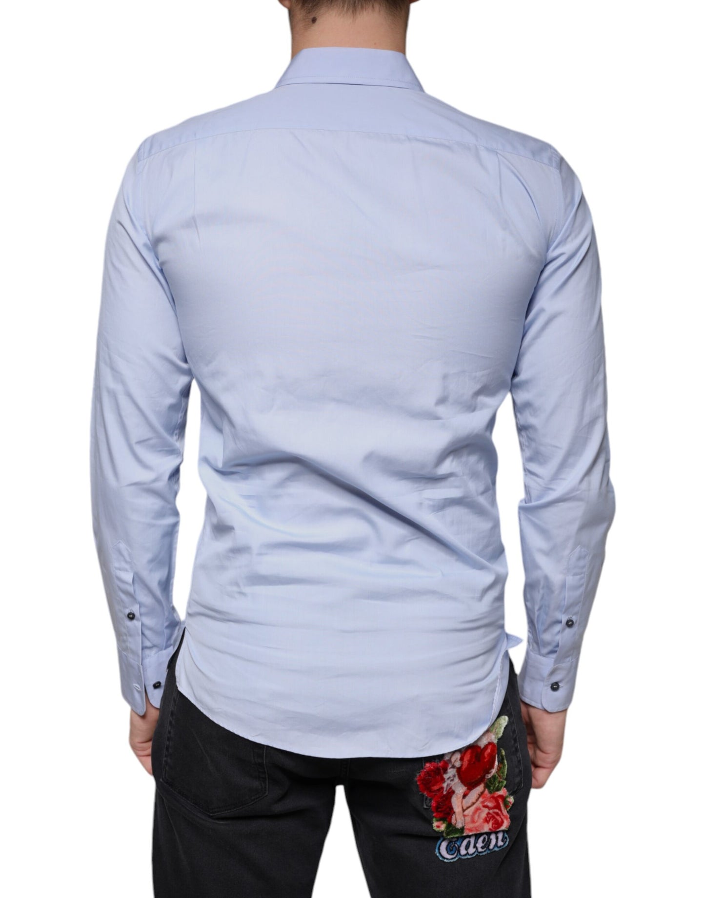Dolce & Gabbana Light Blue Cotton Men Dress Formal Shirt by Dolce & Gabbana