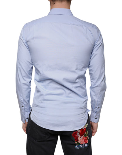 Dolce & Gabbana Light Blue Cotton Men Dress Formal Shirt by Dolce & Gabbana