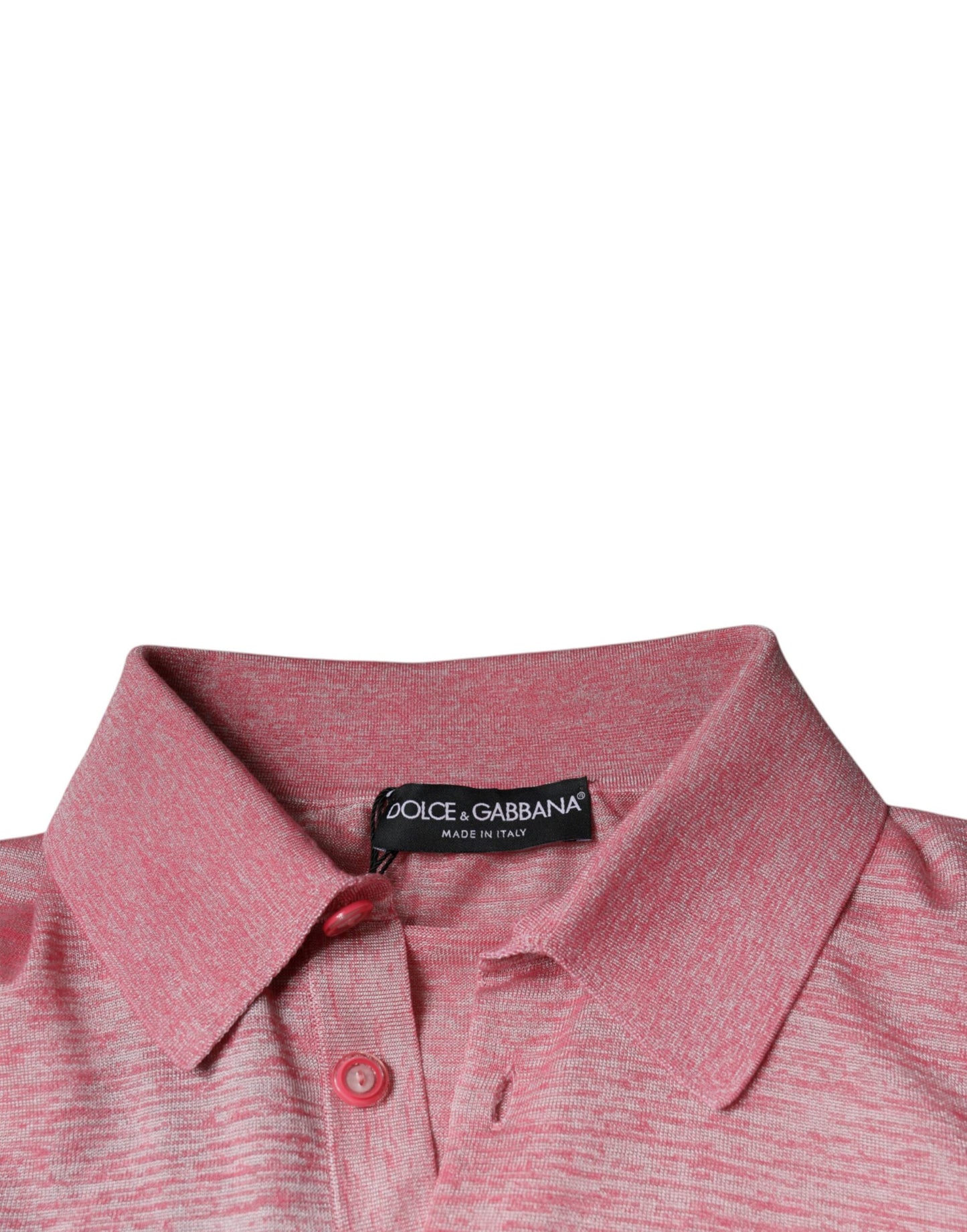 Dolce & Gabbana Pink Polyester Long Sleeve Men Polo T-shirt by Dolce & Gabbana