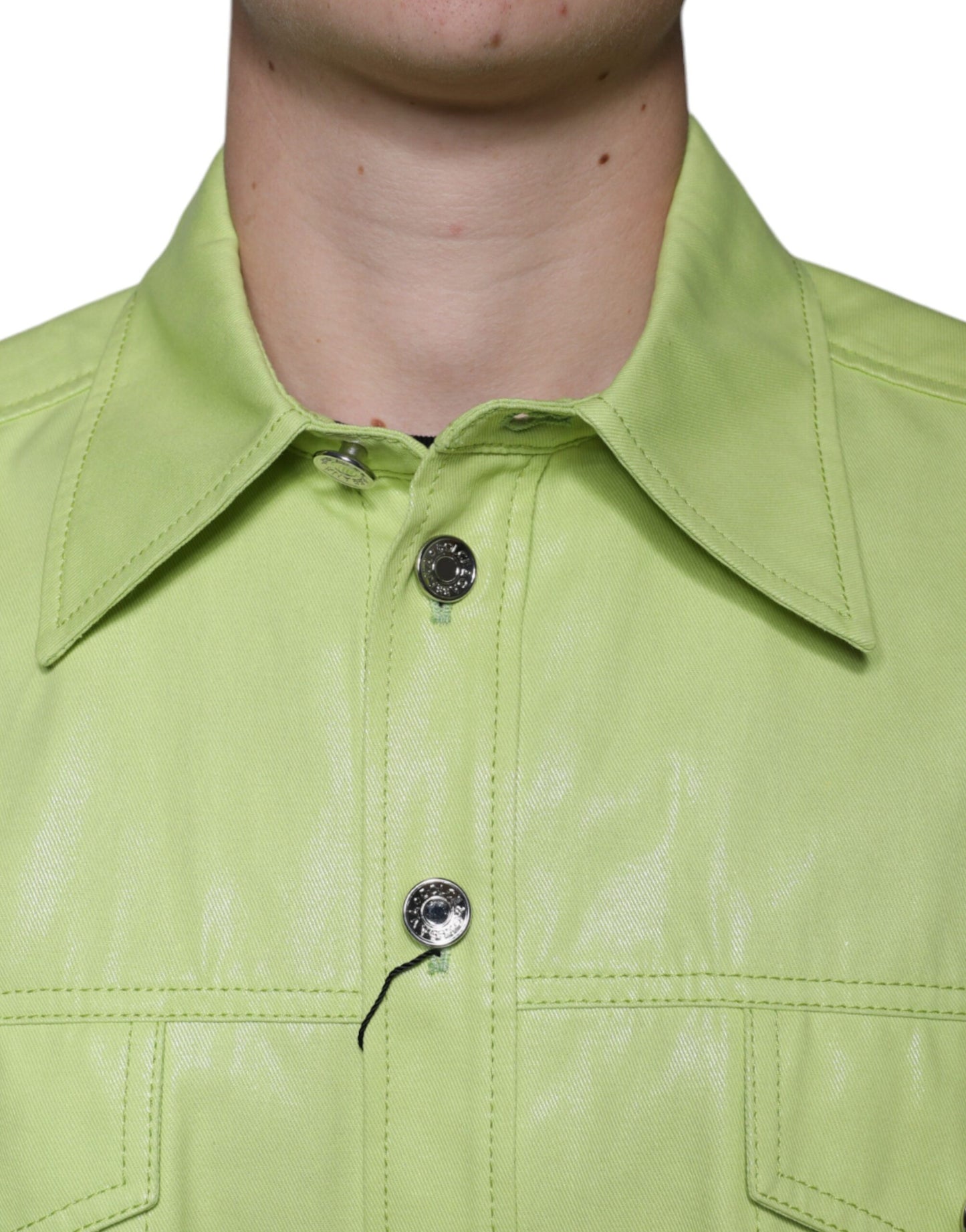 Dolce & Gabbana Green Cotton Collared Men Button Down Shirt by Dolce & Gabbana