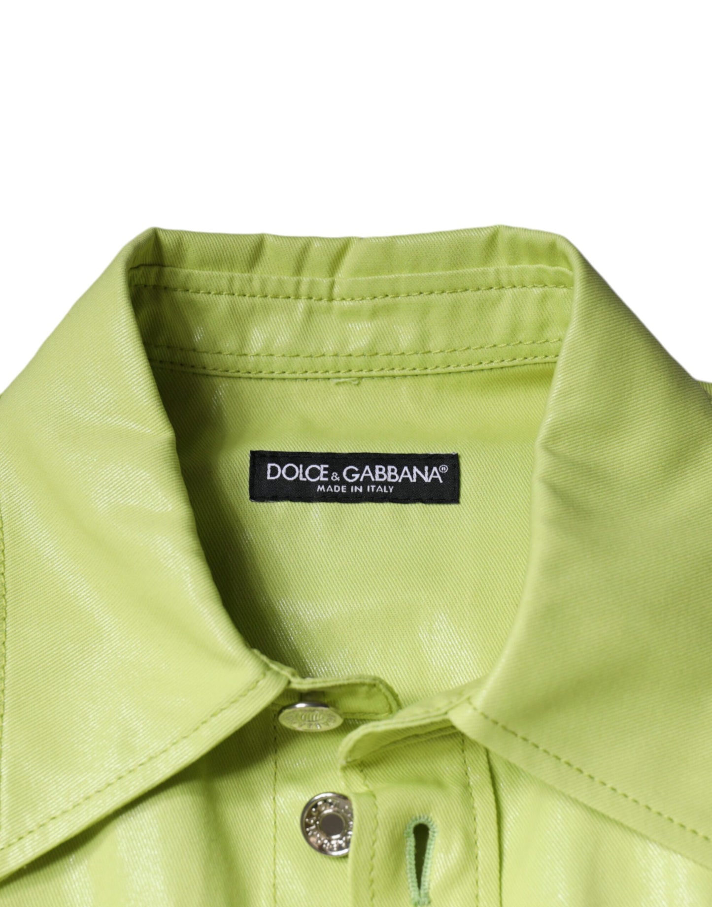 Dolce & Gabbana Green Cotton Collared Men Button Down Shirt by Dolce & Gabbana