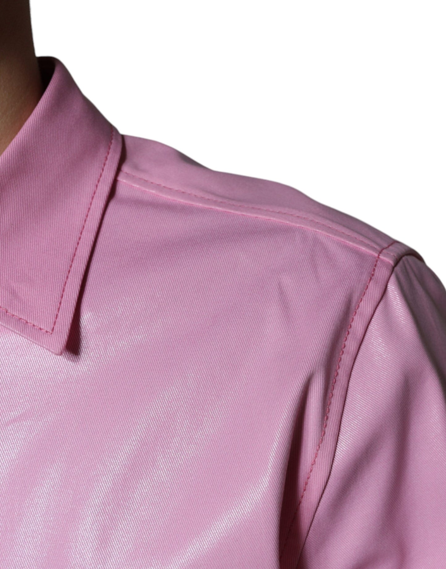 Dolce & Gabbana Pink Cotton Collared Button Down Shirt by Dolce & Gabbana