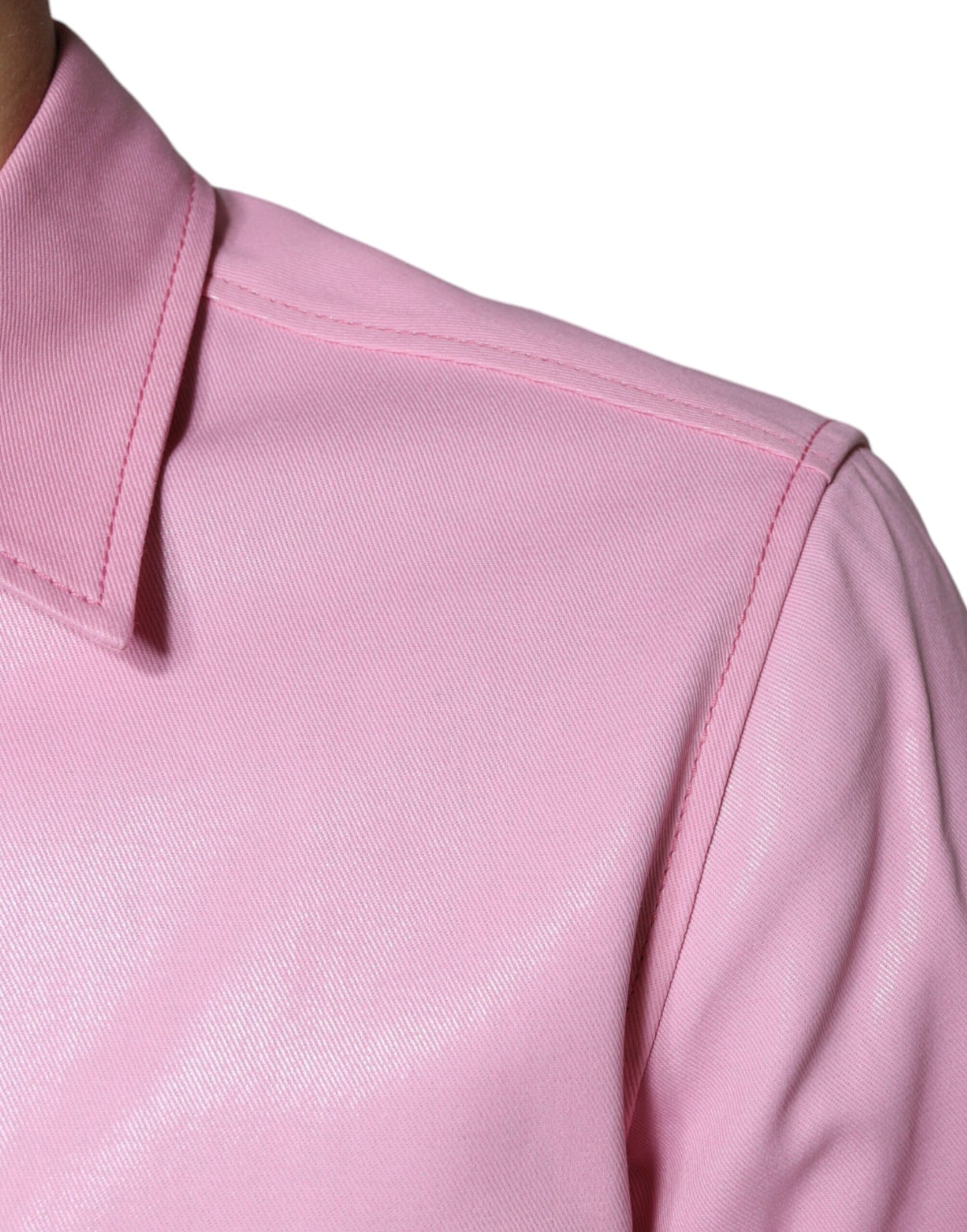 Dolce & Gabbana Pink Cotton Collared Button Down Shirt by Dolce & Gabbana