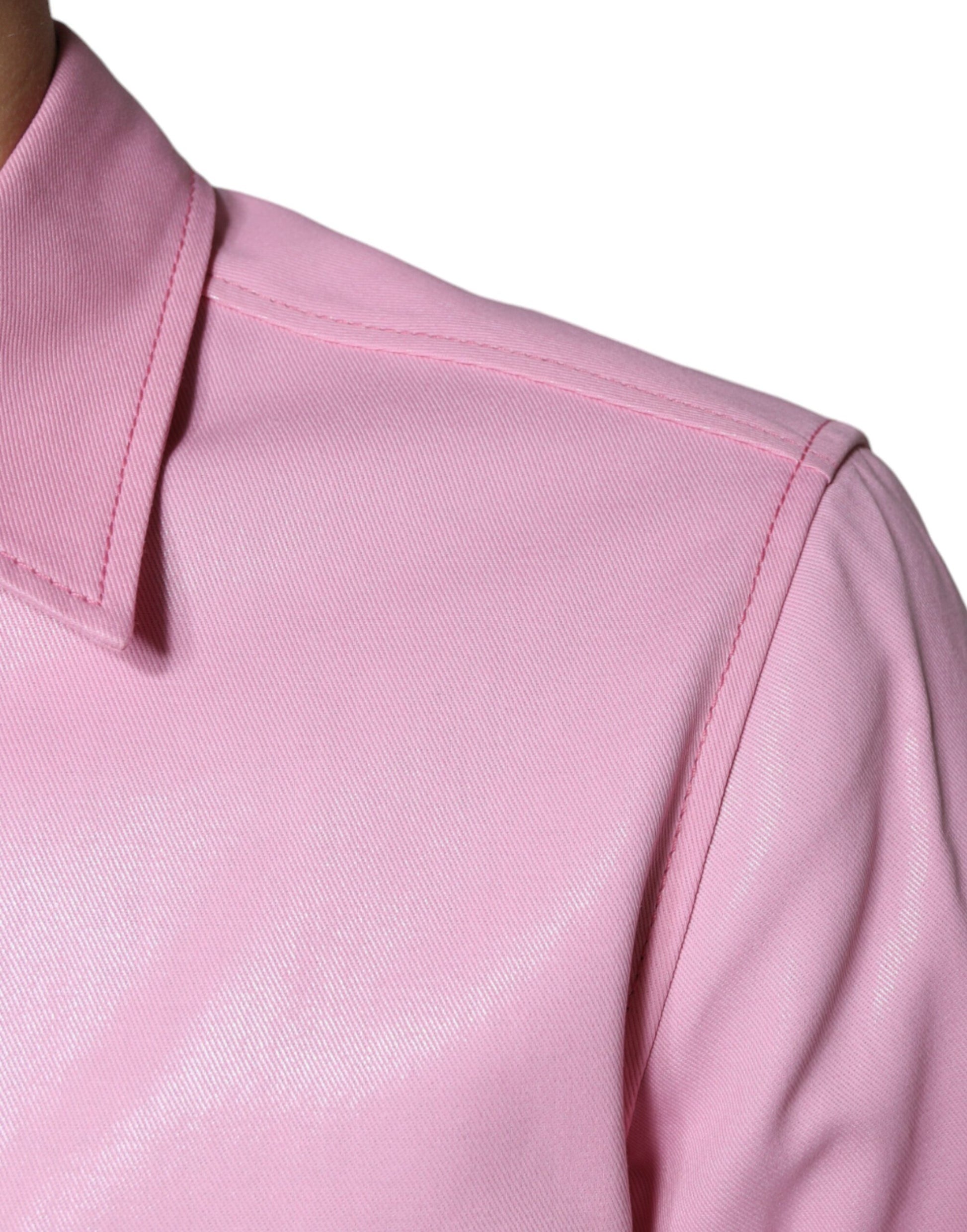 Dolce & Gabbana Pink Cotton Collared Button Down Shirt by Dolce & Gabbana